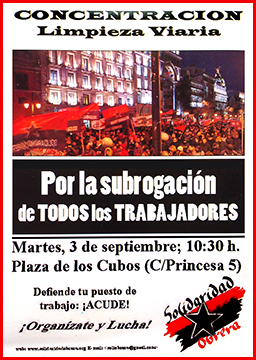 cartel huelga limpieza madrid 2013